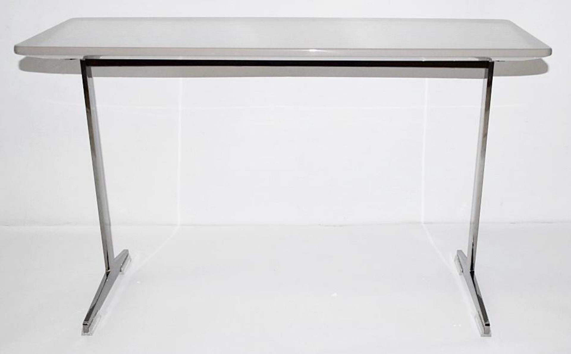1 x FLEXFORM 'Cestone' Italian Made Designer Slot-In Sidetable In Dove Grey & Chrome - RRP £1,573 - Image 8 of 8