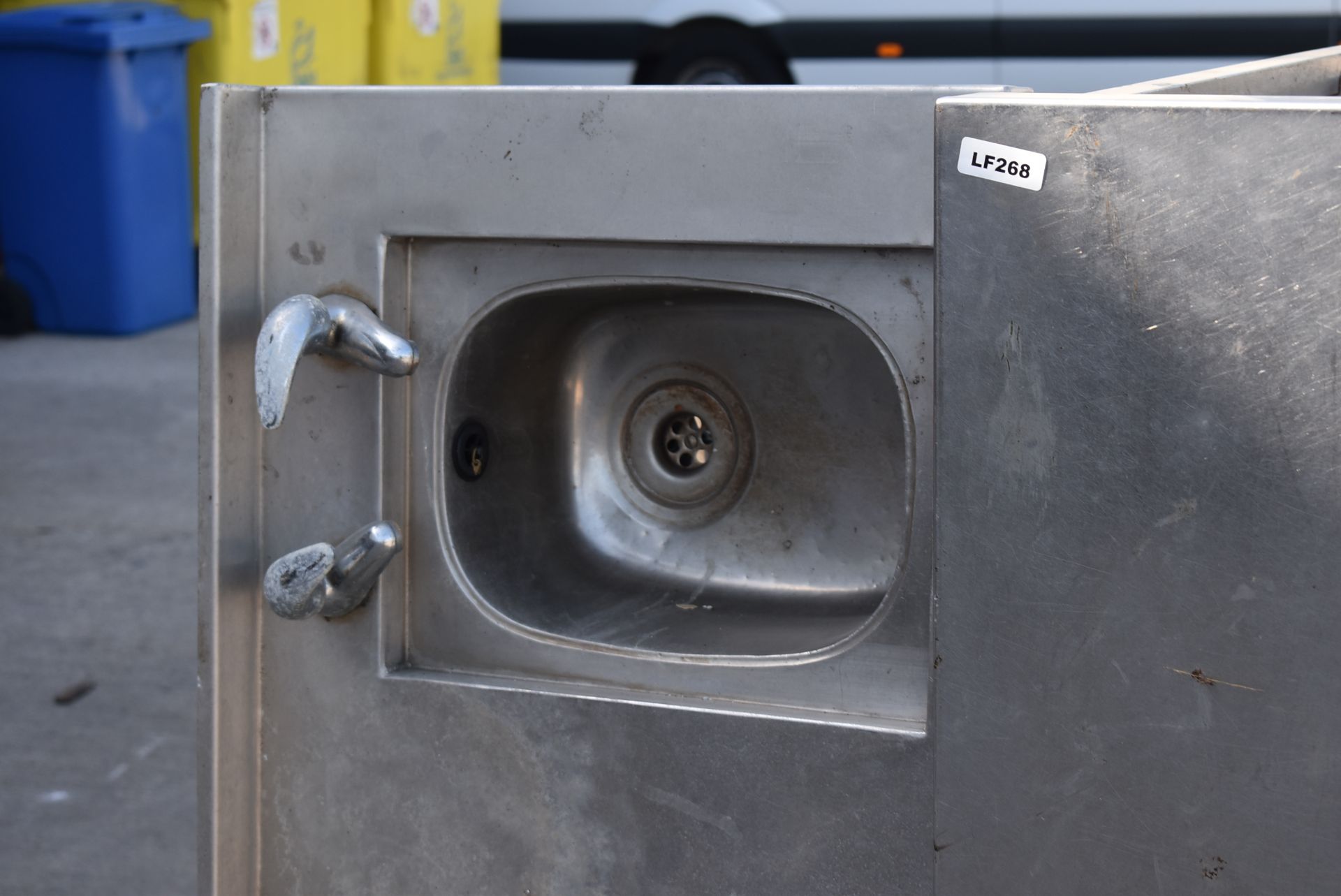 2 x Stainless Steel Prep Tables With Hand Wash Basin - Approx Dimensions H90 x W120 x D70 cms - - Image 3 of 5