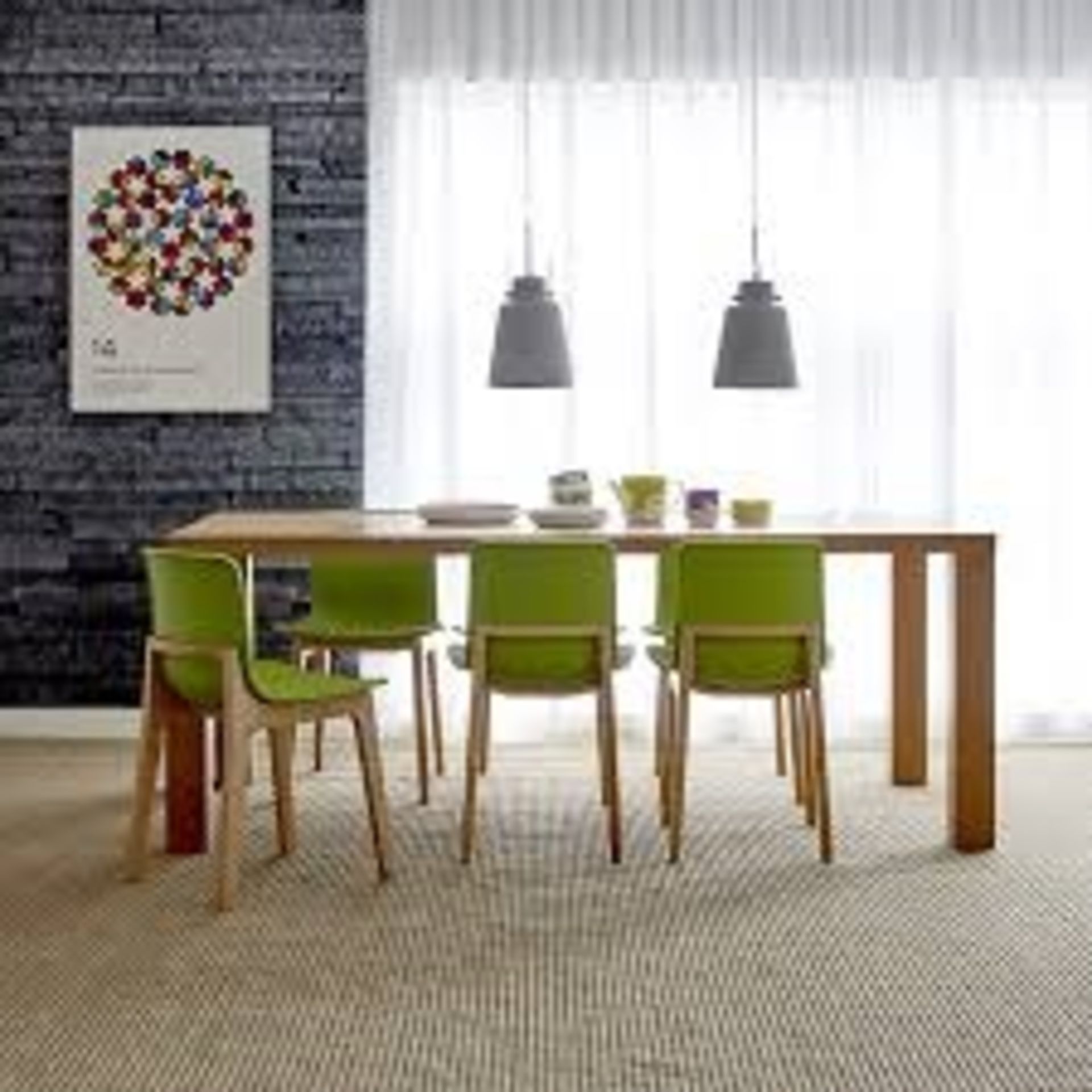 4 x Swift DC-782W Dining Chairs With Chartreuse ABS Seats and Natural Wood Bases - Approx RRP £360! - Image 4 of 6