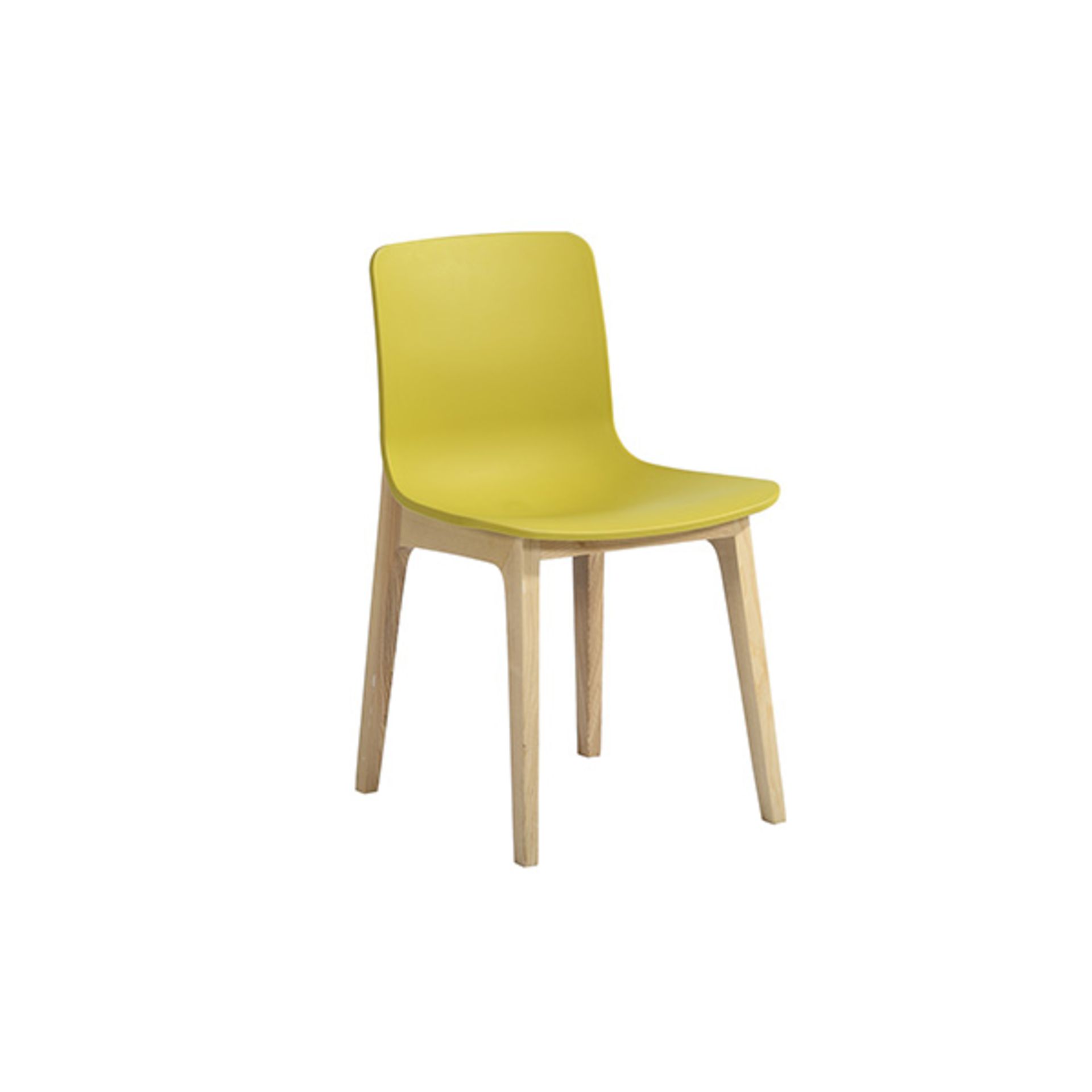 4 x Swift DC-782W Dining Chairs With Chartreuse ABS Seats and Natural Wood Bases - Approx RRP £360! - Image 3 of 6