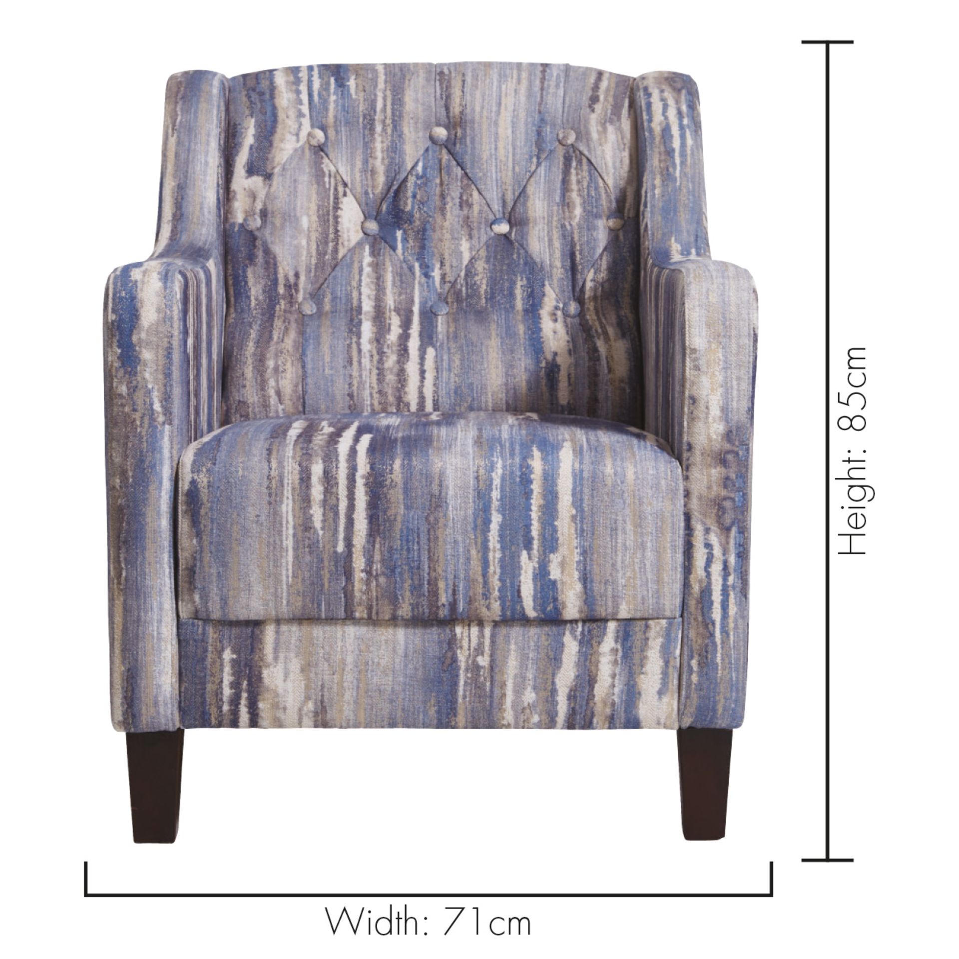 1 x Hampton Armchair by Clarke & Clarke - Latour Indigo Woven Fabric and Dark Wooden Legs - RRP £699 - Image 6 of 8