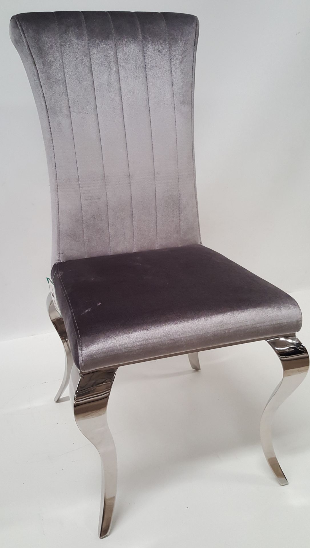 4 x STYLISH SILVER PLUSH VELOUR DRESSING/DINING TABLE CHAIRS - CL408 - Location: Altrincham WA14