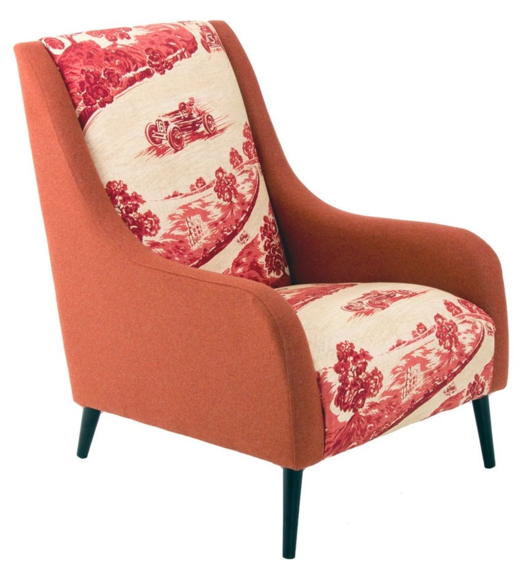 1 x Lauran Armchair Upholstered in Goodwood Race Car Fabric - RRP £779!