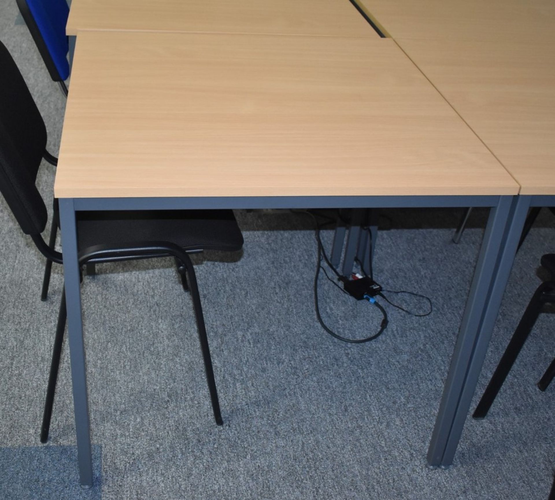 6 x Matching Office Tables With Beech Tops and Dark Grey Bases - CL490 - Location: Putney, London, - Image 3 of 3