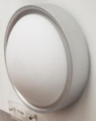 1 x Flush Light Fitting In Silver From A Major UK Retailer - Ex-Display Item, Mounted On Backboard -