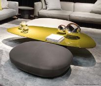 1 x Giorgetti 'Galet' Leather Upholstered Designer Table With A Lacquered Top