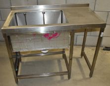 1 x Stainless Steel Back Bar Ice Well - H82 x W105 x D56 cms - Ref 435 - Isle E - CL999 -