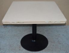 1 x Round to Square Dining Table - Square Dining Table With Folding Round Drop Leaf Ends and