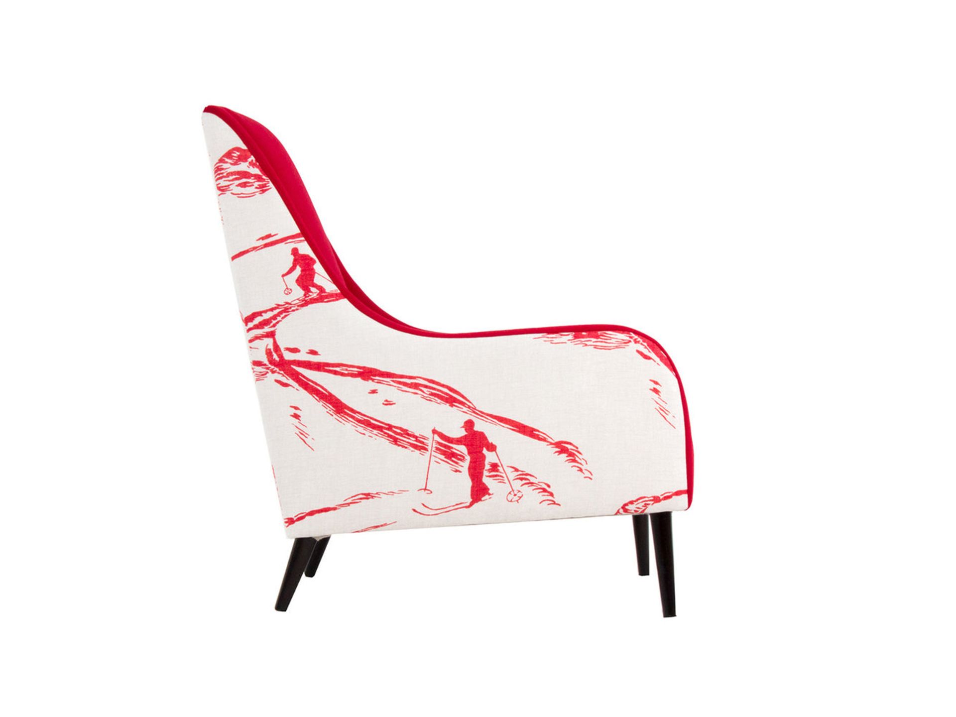 1 x Lauran Armchair Upholstered in Aviemore Skiing Fabric in Red and White - RRP £779! - Image 5 of 7