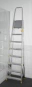 1 x Set of 8 Tread Aluminium Step Ladders - CL490 - Location: Putney, London, SW15 Auction details: