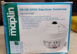 1 x Maplin UK/US 500VA Step Down Transformer - Use American Equipment in the UK - New and Unused -