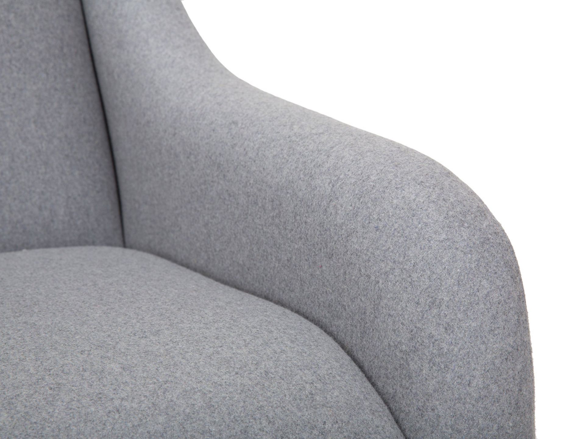 1 x Lauren Wolf Grey Contemporary Sofa - High Back With Sleek Curved Arms, Grey Upholstery and - Image 4 of 8