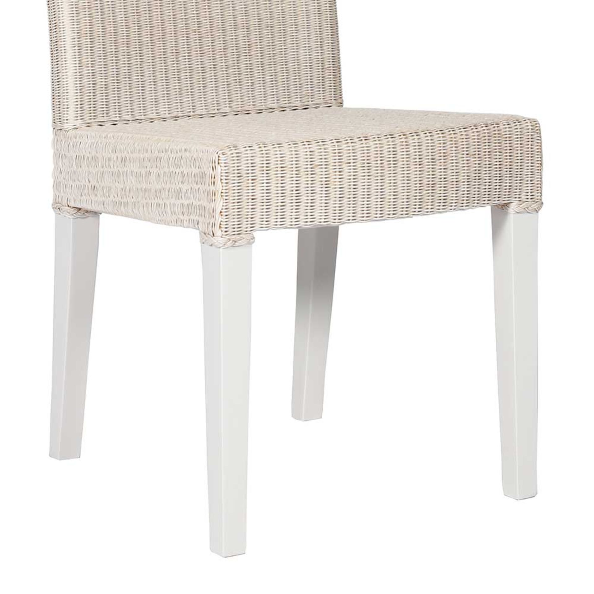 4 x Lina Two Tone Lloyd Loom Woven Dining Chairs - Contemporary Dining Chair Set - RRP £792! - Image 4 of 7