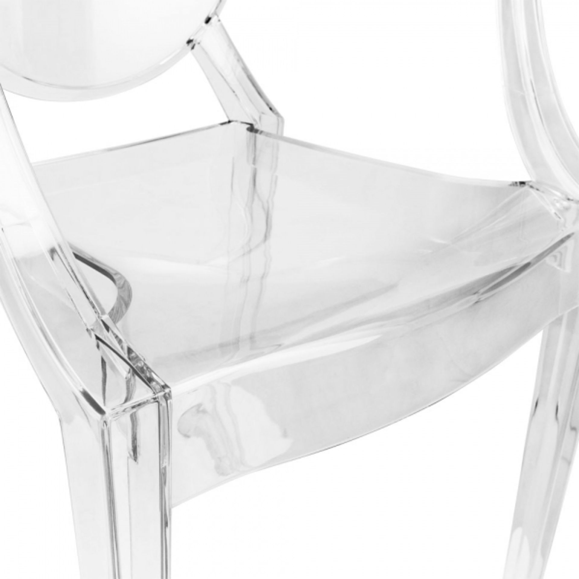 Set of 4 x Chairs Louis Ghost Dining Armchairs - Clear Plastic Dining Chairs in the Style of King - Image 4 of 8