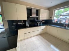 1 x Bespoke Siematic Kitchen in Cashmere Gloss with 3cm Royal Pearl Granite Worktops and a Selection