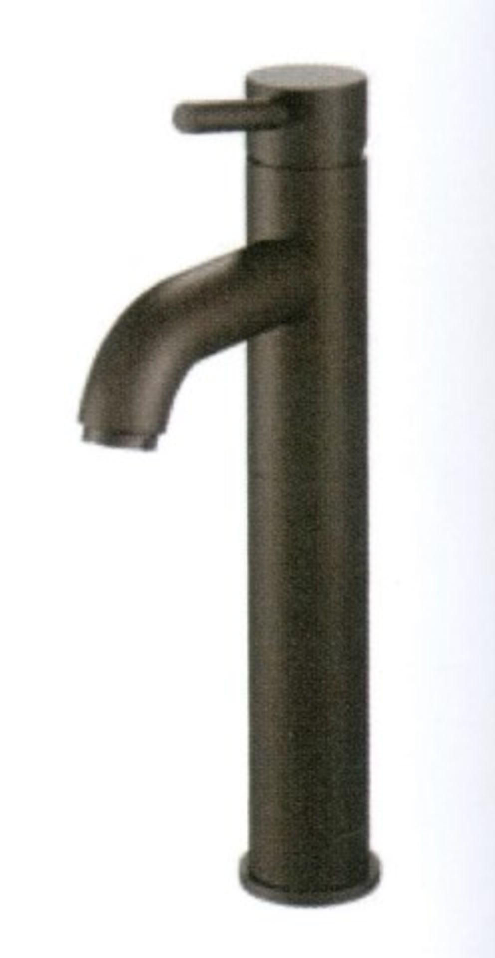 1 x Round Basin Countertop Mixer Tap With A Solid Brass Body Finished In Black - Brand New & Boxed -