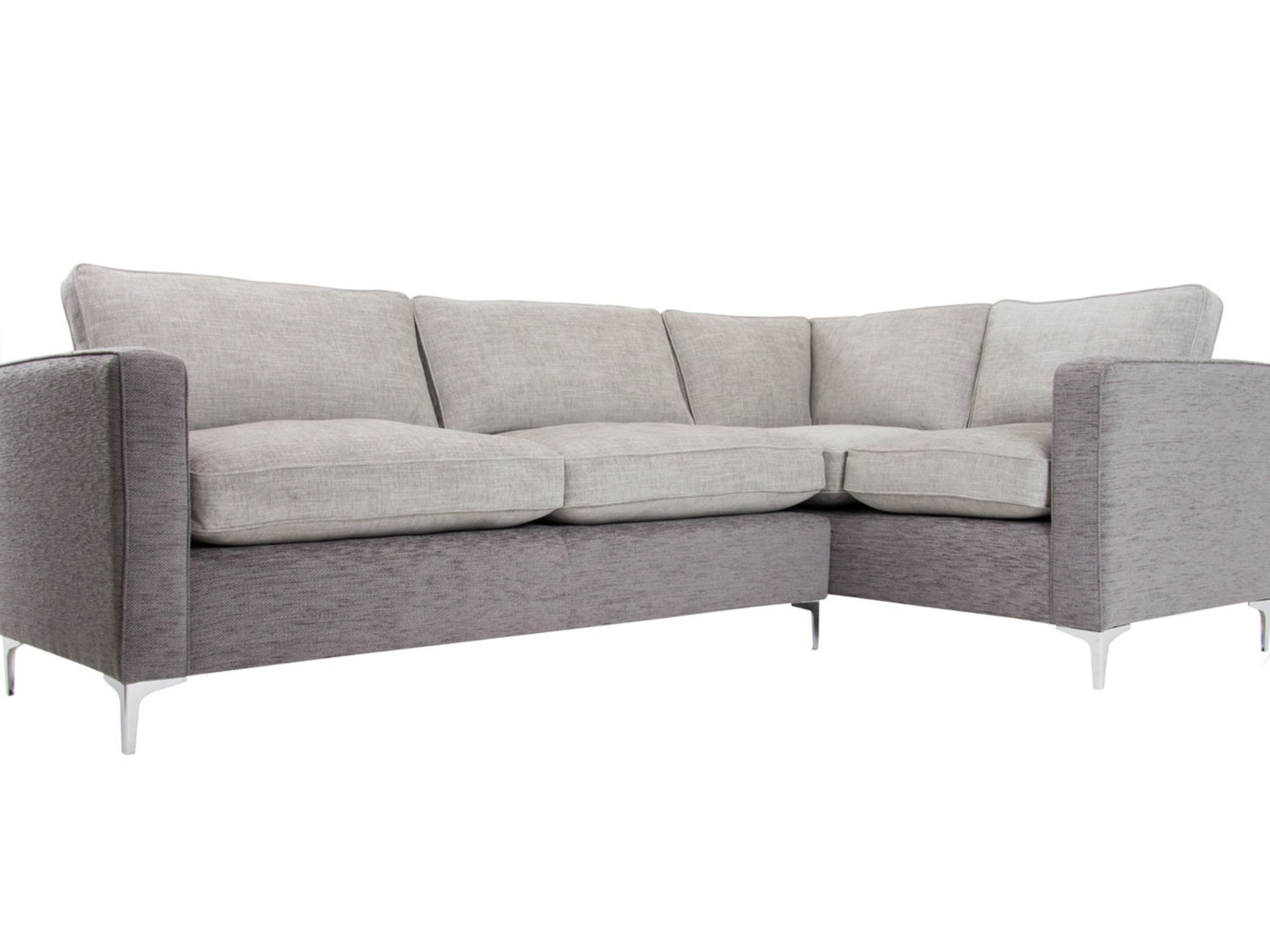 1 x Heyworth Right Hand Corner Sofa With Pewter & Cloud Fabric Upholstery - RRP £2,649!