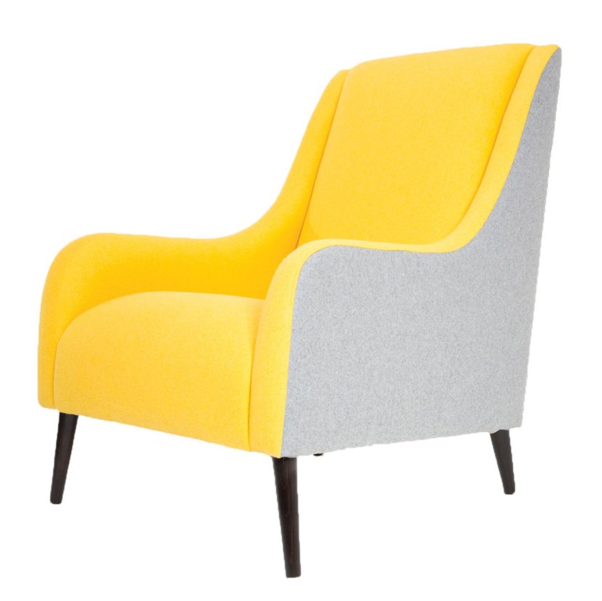 1 x Lauran Wolf & Sunshine Armchair - Two Tone Wool Fabric in Yellow and Grey - RRP £779! - Image 3 of 7