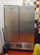 1 x Foster 800 Litre Double Door Meat Fridge With Stainless Steel Finish - Model FSL800M - H188 x