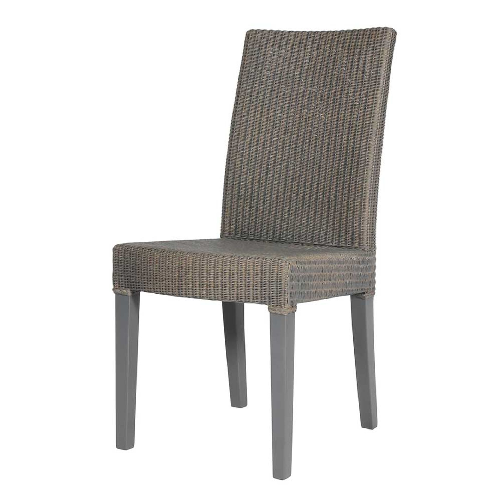 4 x Lina Two Tone Lloyd Loom Woven Dining Chairs - Contemporary Dining Chair Set - RRP £792! - Image 2 of 7