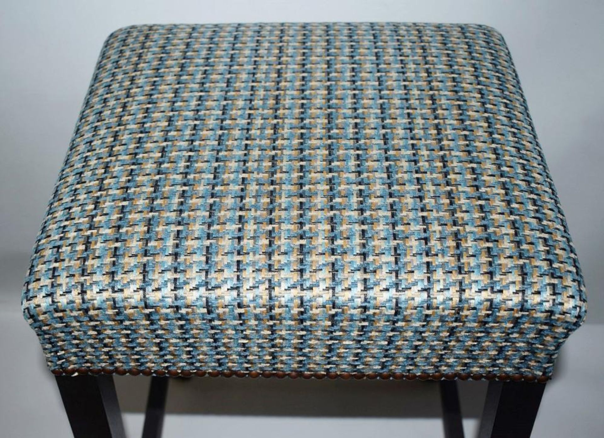 1 x Contemporary Bar Stool Upholstered In A Chic Designer Fabric - Recently Removed From A Famous De