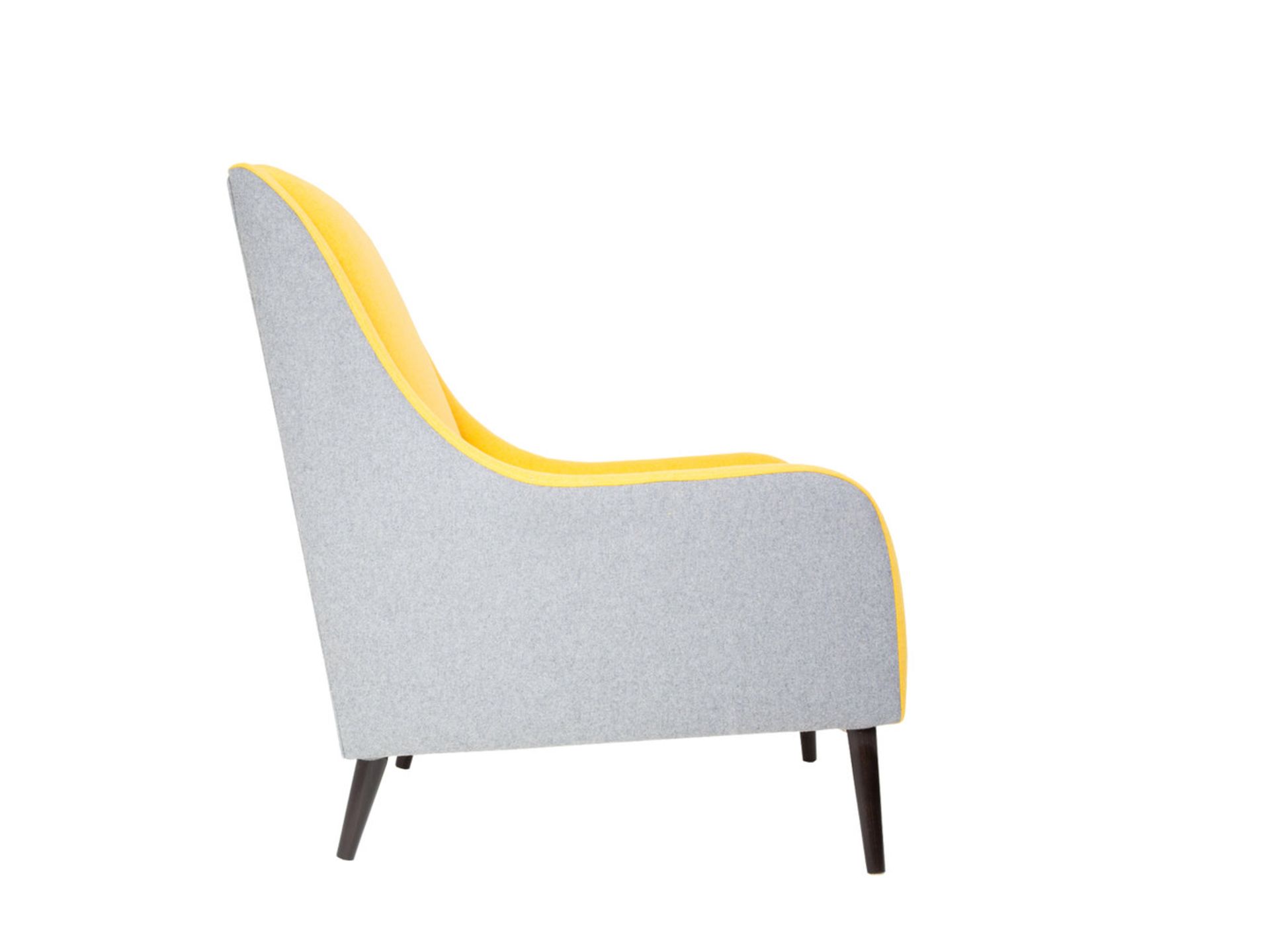 1 x Lauran Wolf & Sunshine Armchair - Two Tone Wool Fabric in Yellow and Grey - RRP £779! - Image 5 of 7