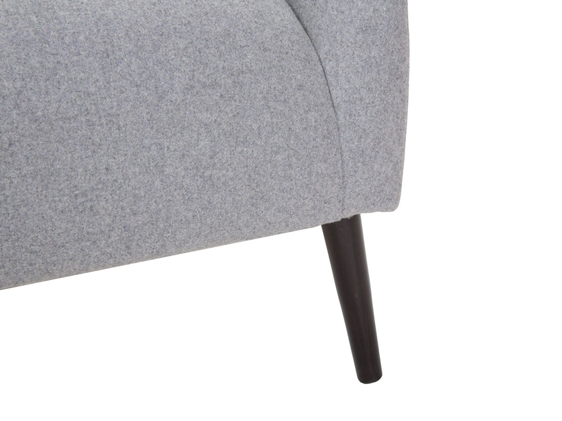 1 x Lauren Wolf Grey Contemporary Sofa - High Back With Sleek Curved Arms, Grey Upholstery and - Image 3 of 8