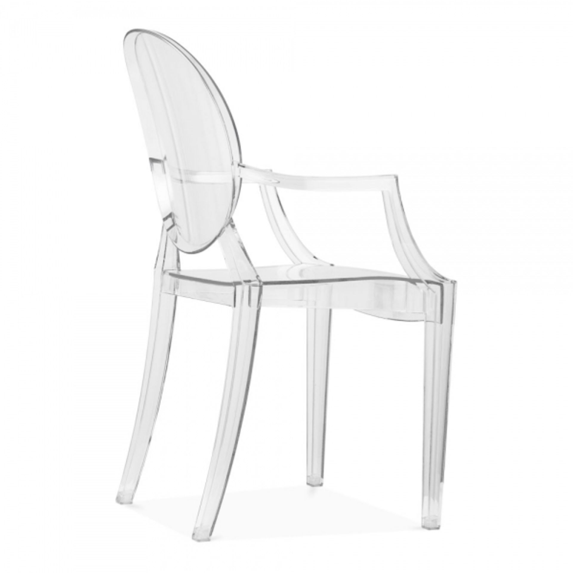 Set of 4 x Chairs Louis Ghost Dining Armchairs - Clear Plastic Dining Chairs in the Style of King - Image 5 of 8