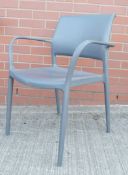 12 x Stackable Commercial Outdoor Chairs With Back Handles - Dimensions: W59 x D40 x H77, Seat 43cm