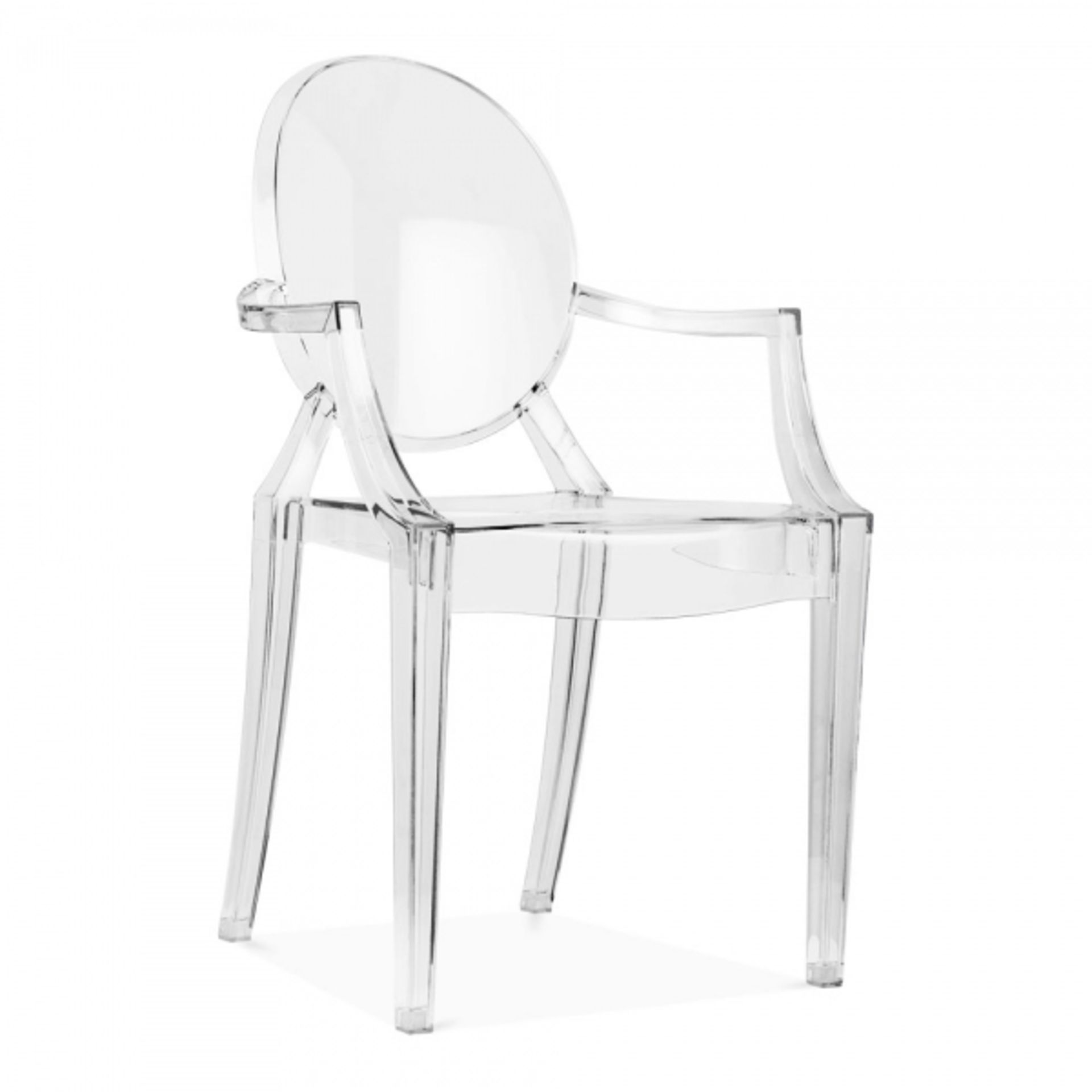 Set of 4 x Chairs Louis Ghost Dining Armchairs - Clear Plastic Dining Chairs in the Style of King - Image 8 of 8