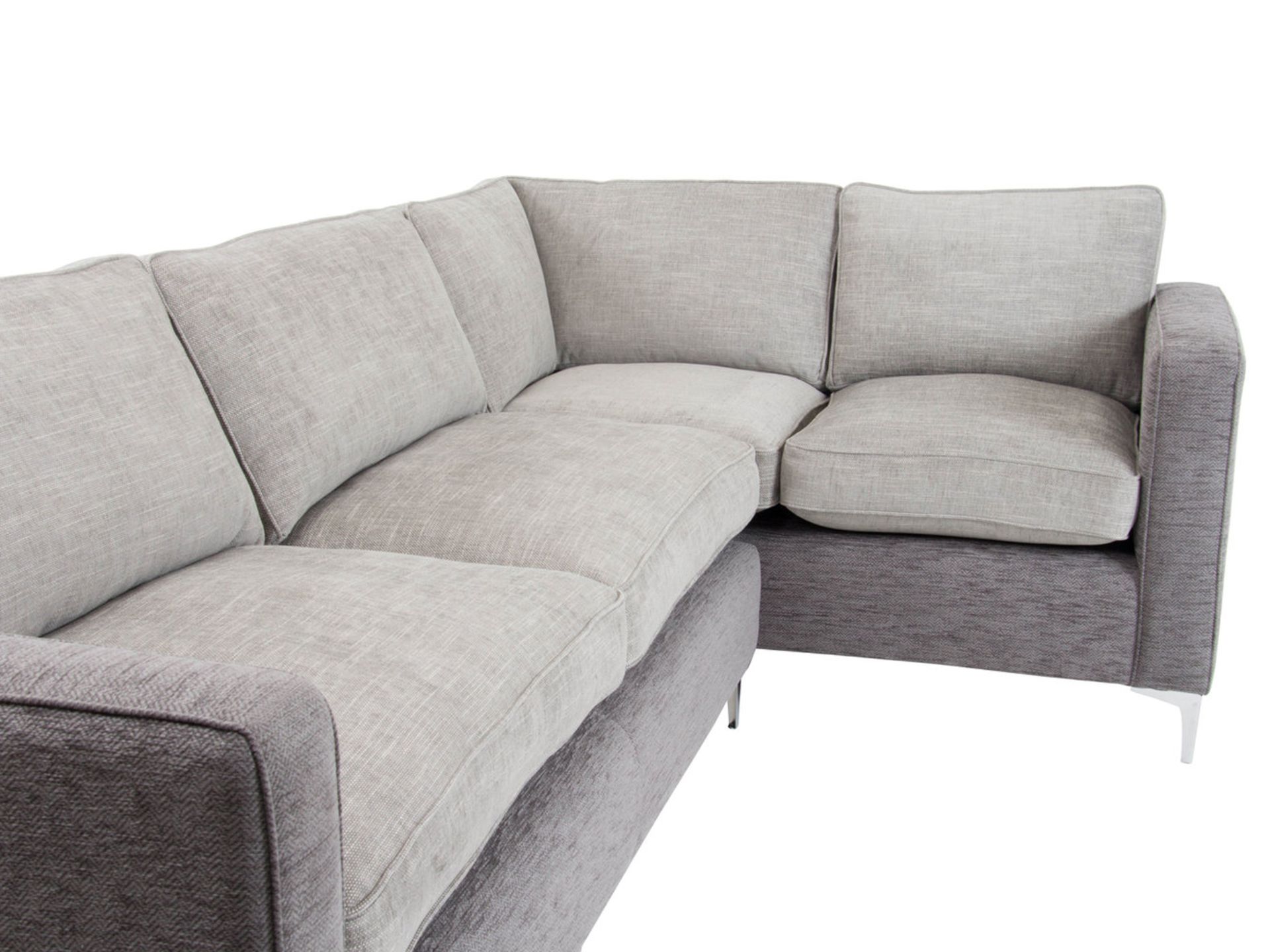 1 x Heyworth Right Hand Corner Sofa With Pewter & Cloud Fabric Upholstery - RRP £2,649! - Image 5 of 6