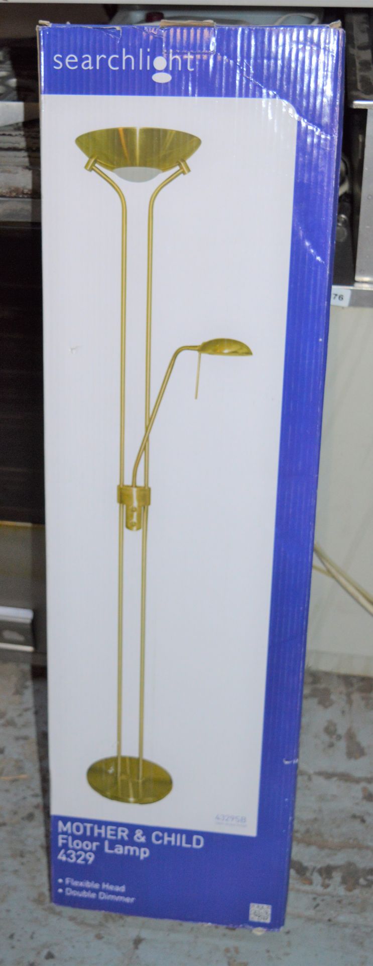 1 x Mother & Child 2 Light Floor Lamp Satin Brass - New Boxed Stock - CL323 - Ref: 4329 G6 -