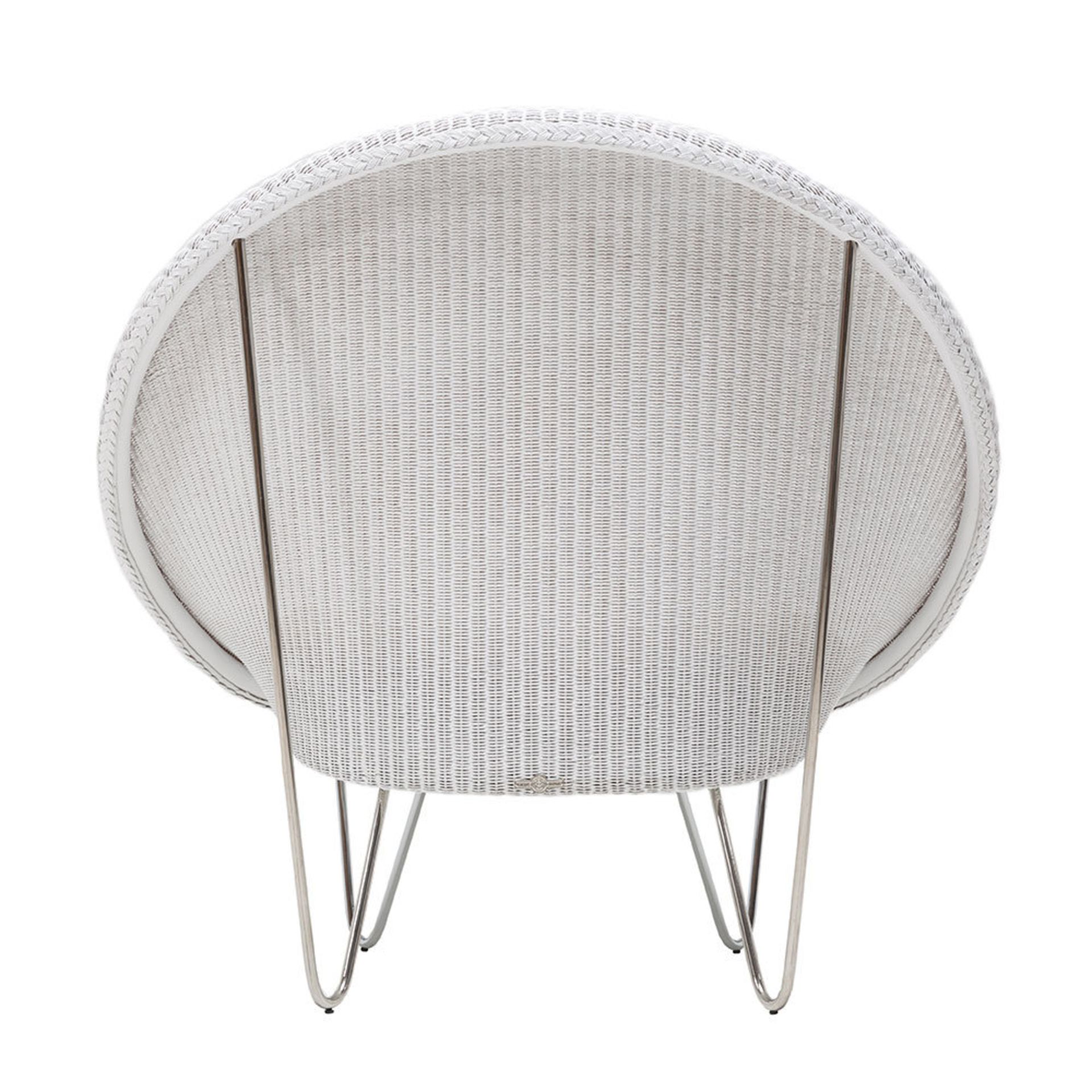 1 x Joe Cocoon Tub Chair by Vincent Shepherd - Snow Lloyd Loom With Geneva Seat Cushion - RRP £668! - Image 5 of 6