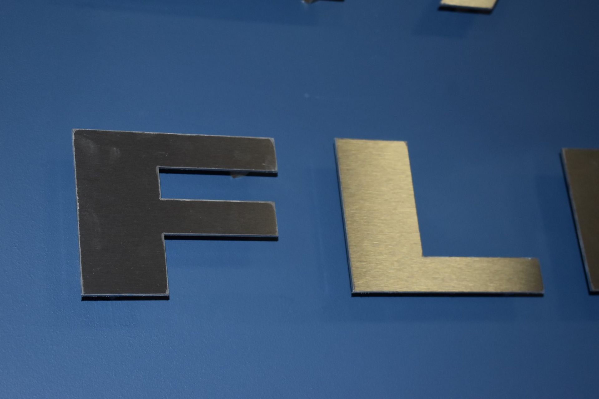 Selection of Brushed Metal Laser Cut Signage - CL489 - Location: Putney, London, SW15 Auction - Image 3 of 7