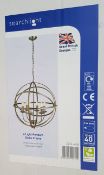 New In Box SEARCHLIGHT 2476-6AB Orbit 6 Ceiling Light Antique Brass - CL323 - REF:CQ327