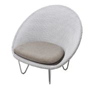 1 x Joe Cocoon Tub Chair by Vincent Shepherd - Snow Lloyd Loom With Geneva Seat Cushion - RRP £668!