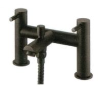 1 x Round Bath Shower Mixer Tap With Handset - Features A Solid Brass Body Finished In Black - Brand