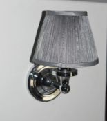 1 x Burlington Ornate Light With A Chrome Base And A Silver Chiffon Shade - Ex Display Stock - CL298