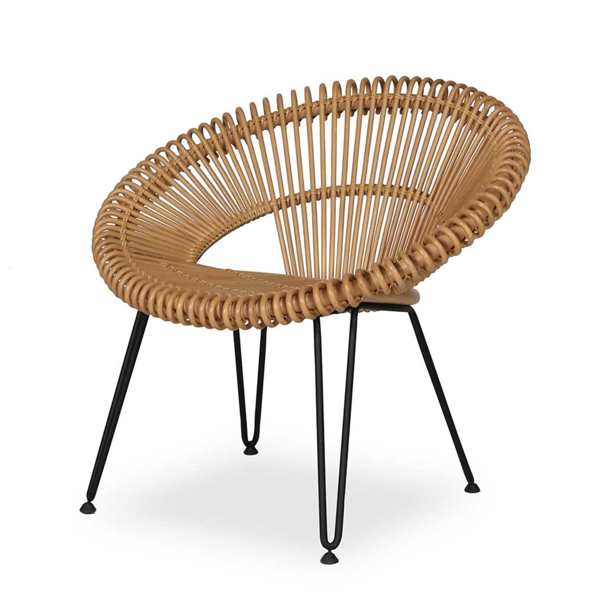 1 x Cruz Lazy Chair By Vincent Shepherd - Natural Rattan - For Contemporary Interiors - RRP £375!