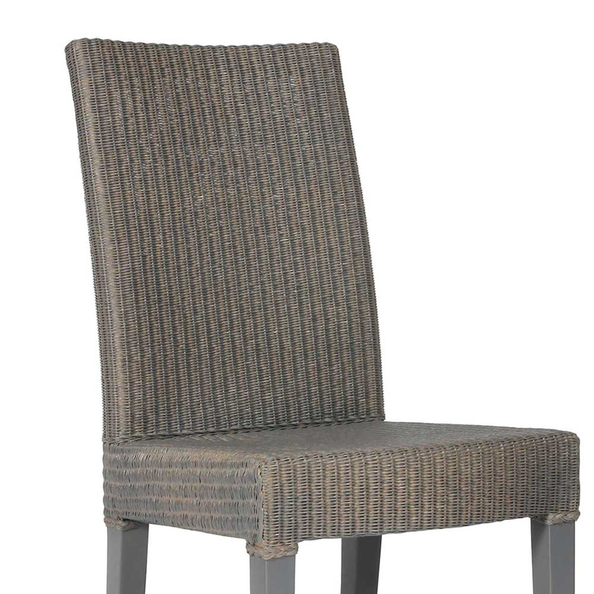 4 x Lina Two Tone Lloyd Loom Woven Dining Chairs - Contemporary Dining Chair Set - RRP £792! - Image 7 of 7