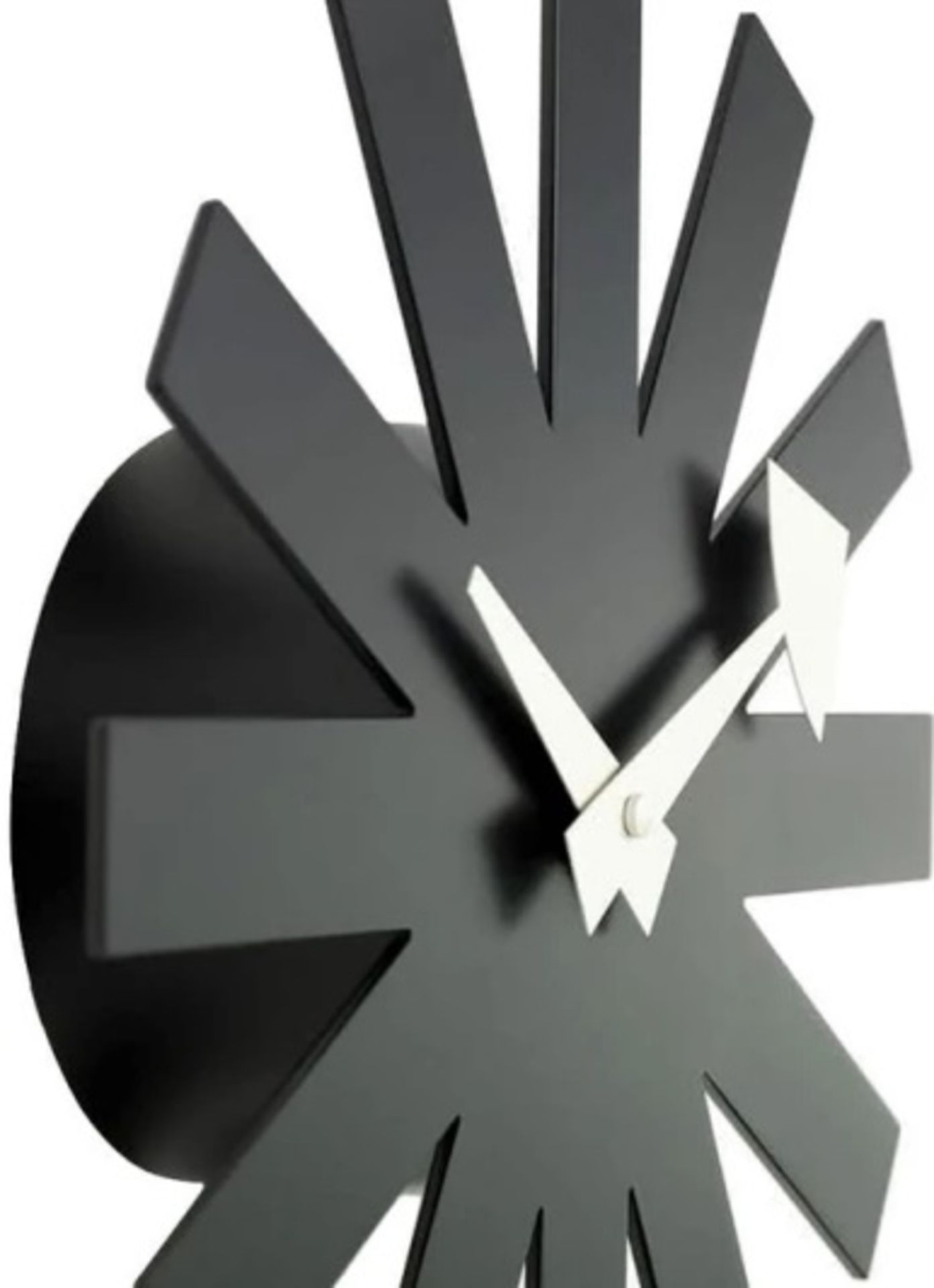 1 x George Nelson Inspired Black Asterisk Clock - 25cm Diameter - Brand New Boxed Stock - Image 3 of 3