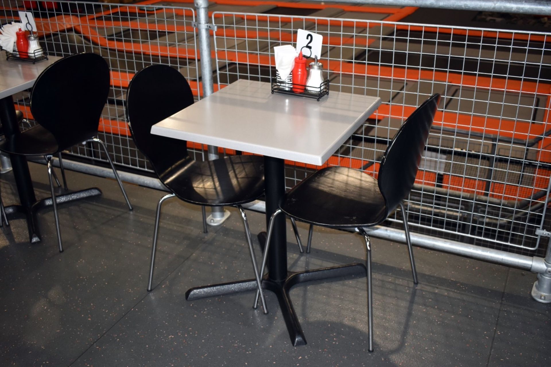 8 x Table and Chair Sets Suitable For Canteens, Cafes or Bistros - Includes 8 Tables and 24 Chairs - Image 11 of 15