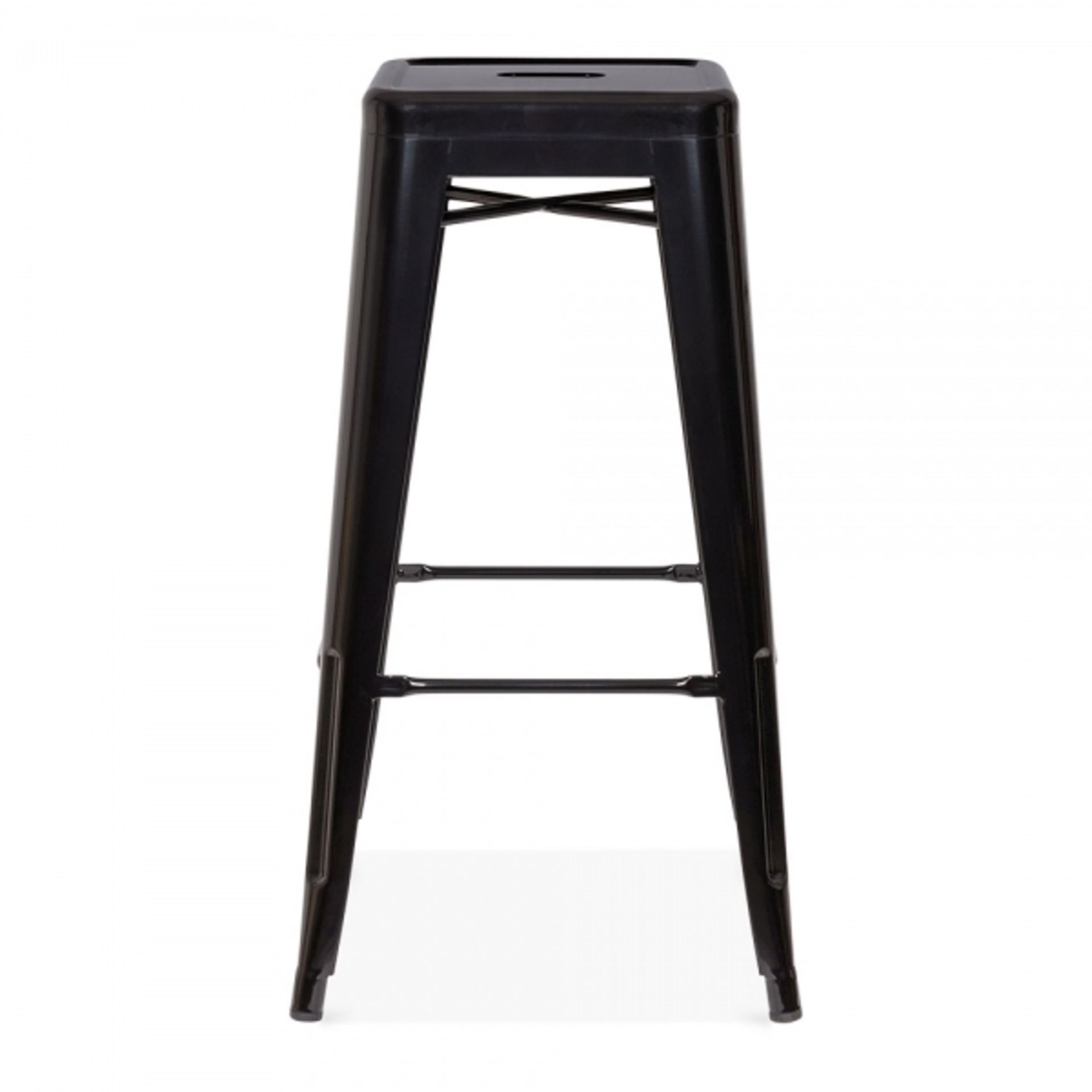 2 x Xavier Pauchard Inspired Industrial Black Bar Stools - Pair of - Lightweight and Stackable - Image 3 of 4