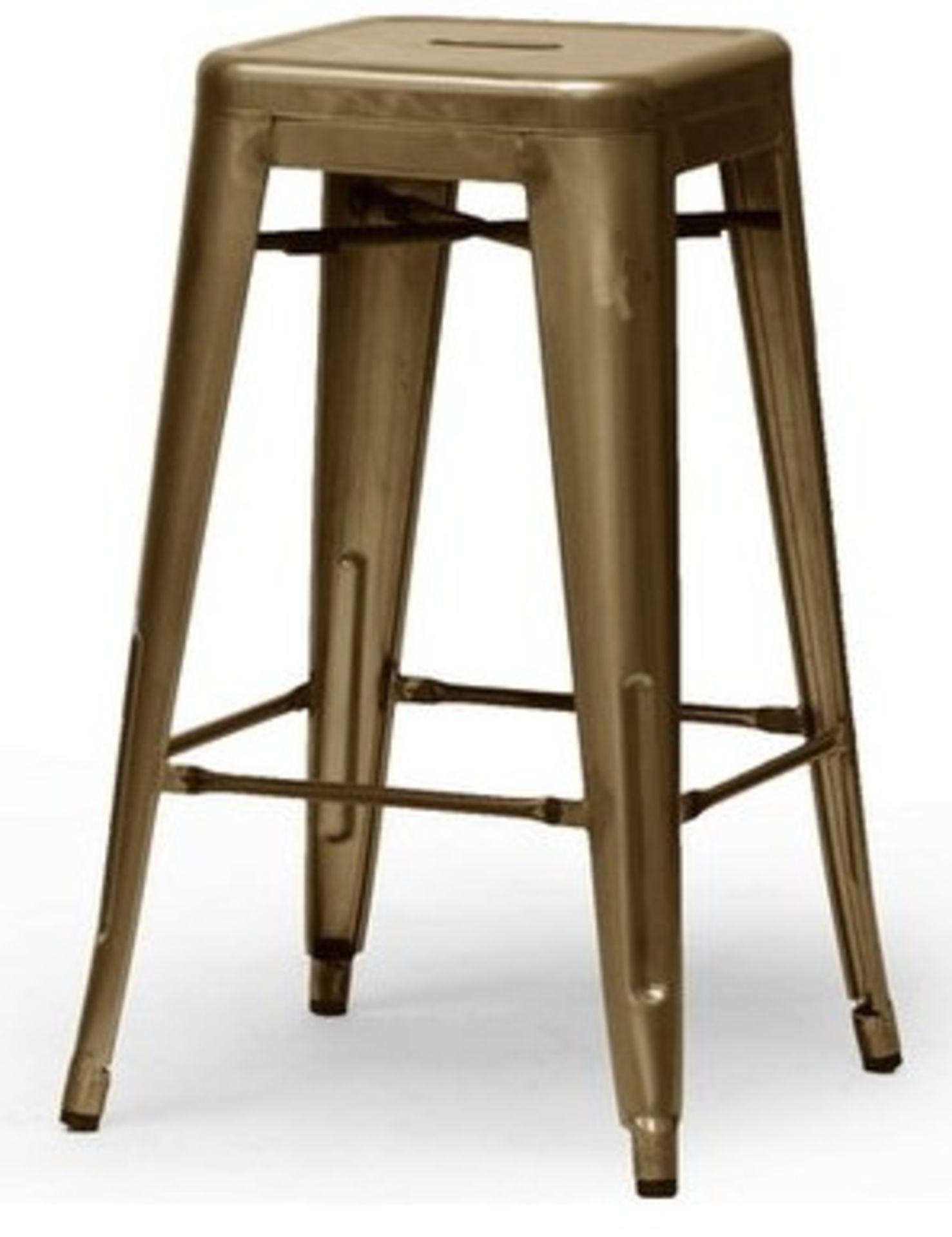 2 x Xavier Pauchard / Tolix Inspired Industrial Bronze Bar Stools - Dimensions: 44 x 44 x H65cm - Image 2 of 3