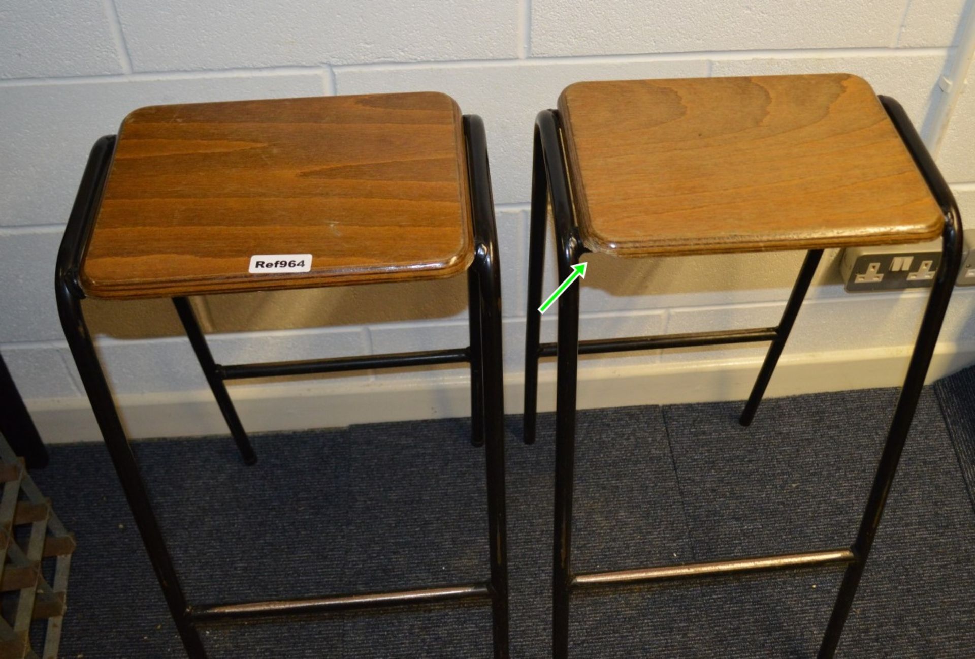 2 x Trainspotters Branded Stacking Bar Stools - Used - Dimensions (approx) H74 x W36 x D43cm - - Image 3 of 4