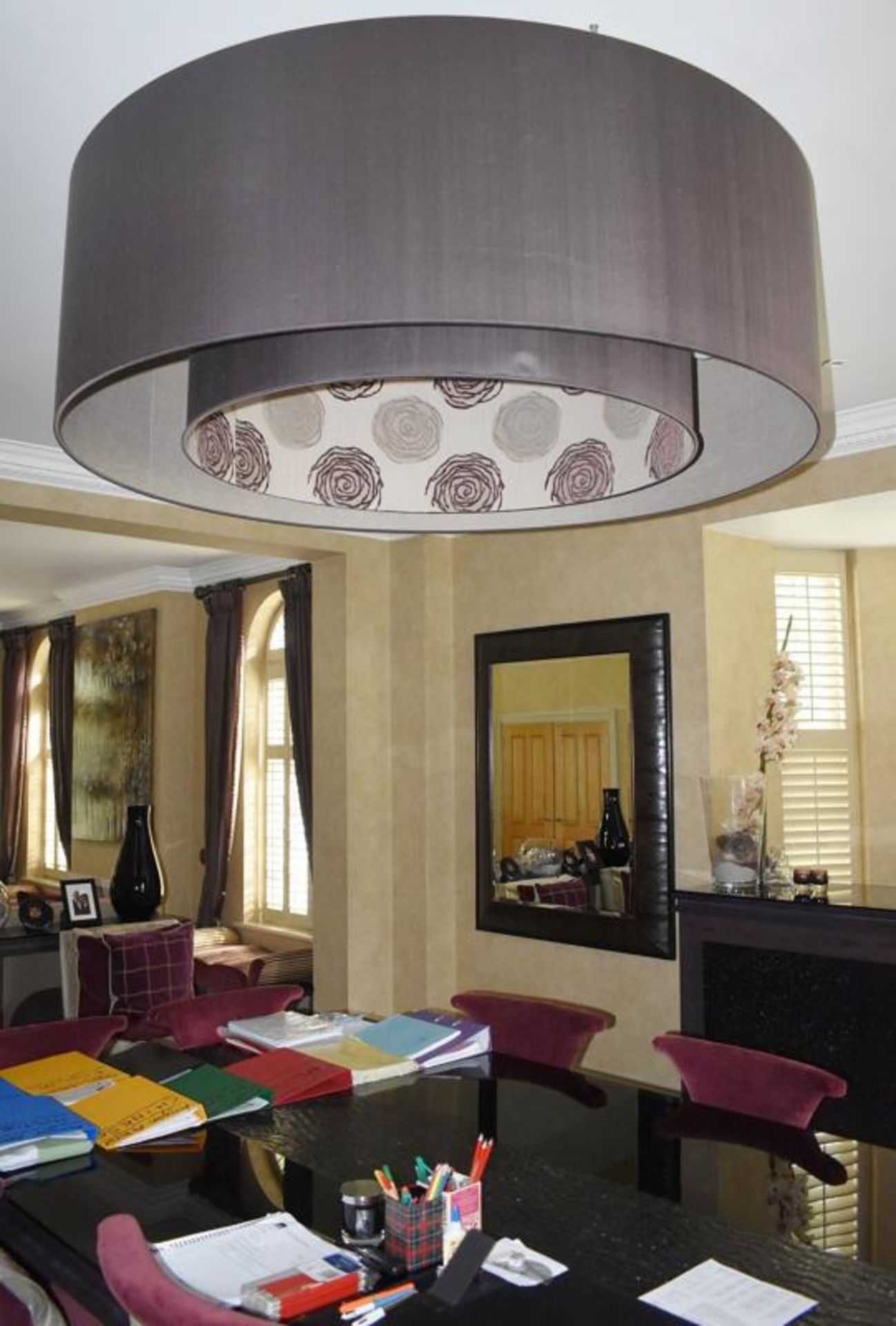 1 x Huge 1.5 Metre Light Fitting Featuring A Double Shade - Dimensions: 150cm Diamter, 50cm Height - Image 6 of 7