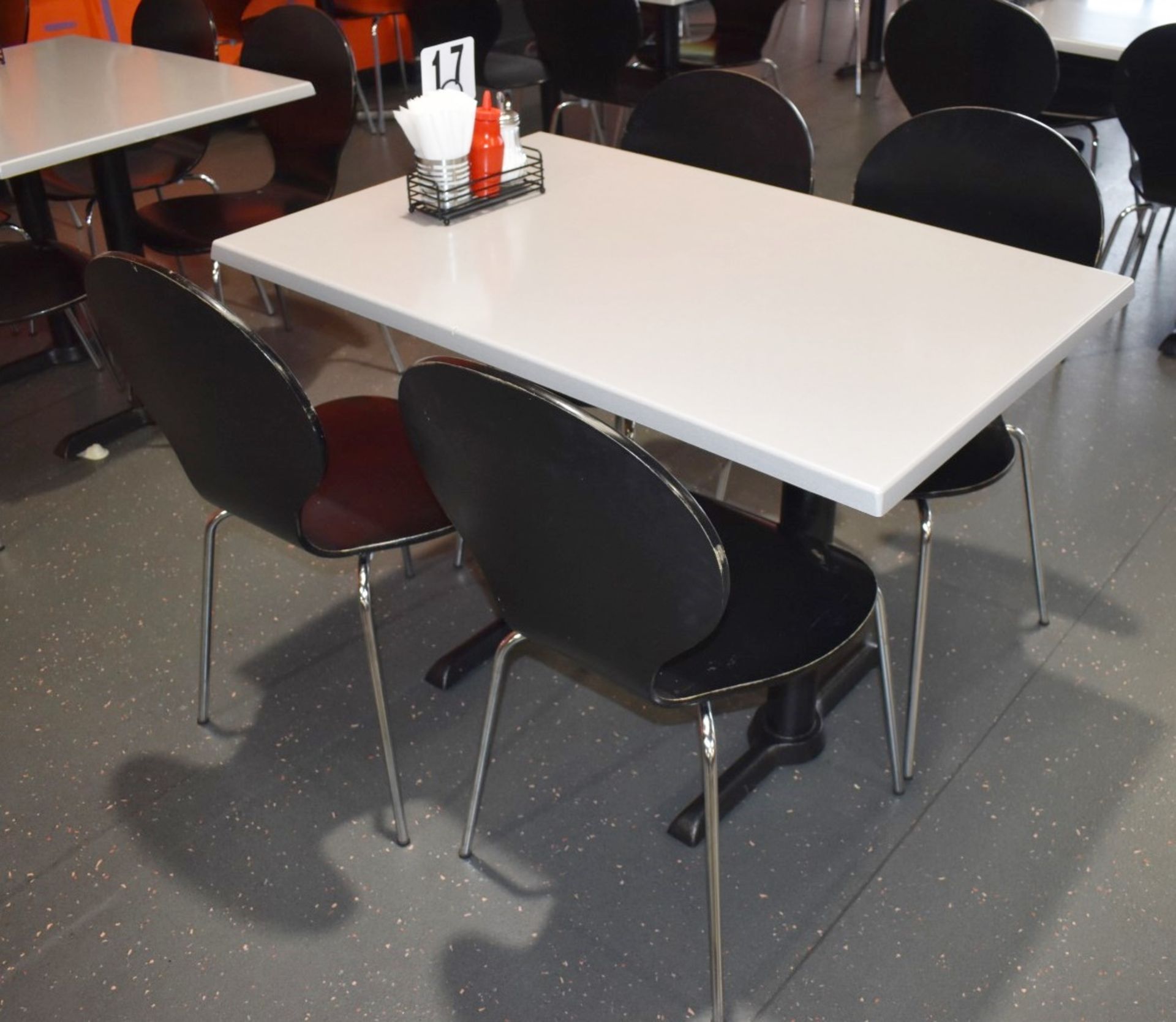 8 x Table and Chair Sets Suitable For Canteens, Cafes or Bistros - Includes 8 Tables and 24 Chairs - Image 4 of 15