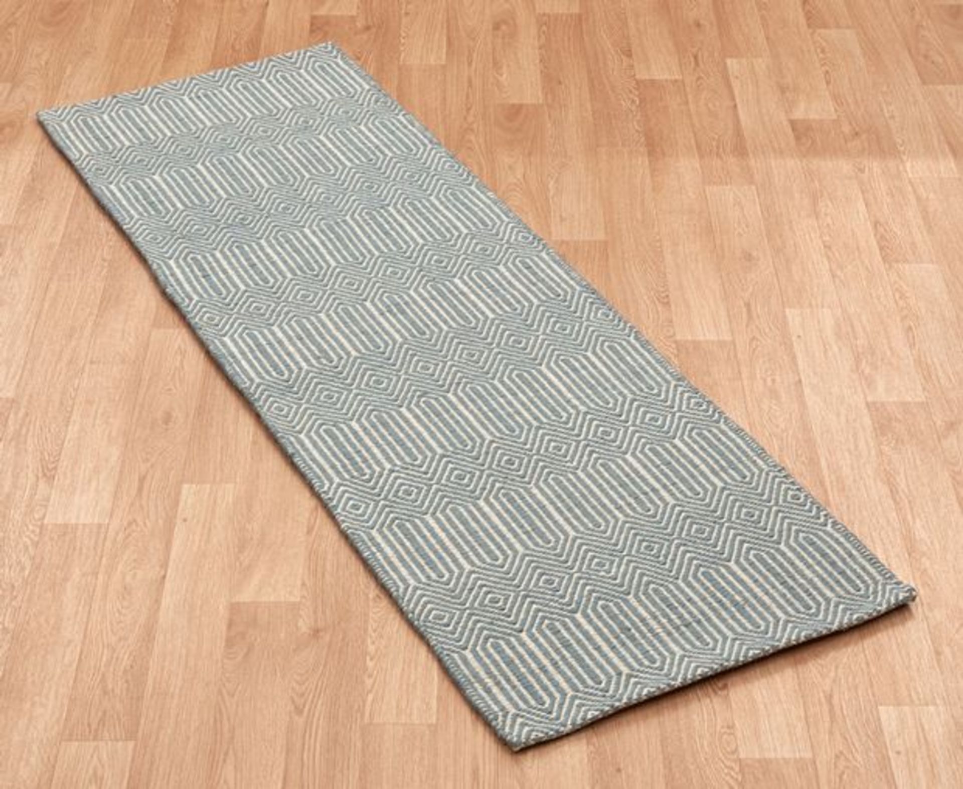 1 x Asiatic Sloan Wool Rich Runner Rug - Colour: Duck Egg - Dimensions: 60 x 200cm - New Sealed