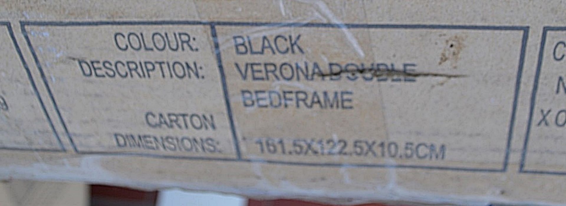 1 x Black Verona Metal Double Bed Frame - Sealed Boxed Stock - Supplied Over 2 x Boxes - Ref: - Bild 5 aus 5