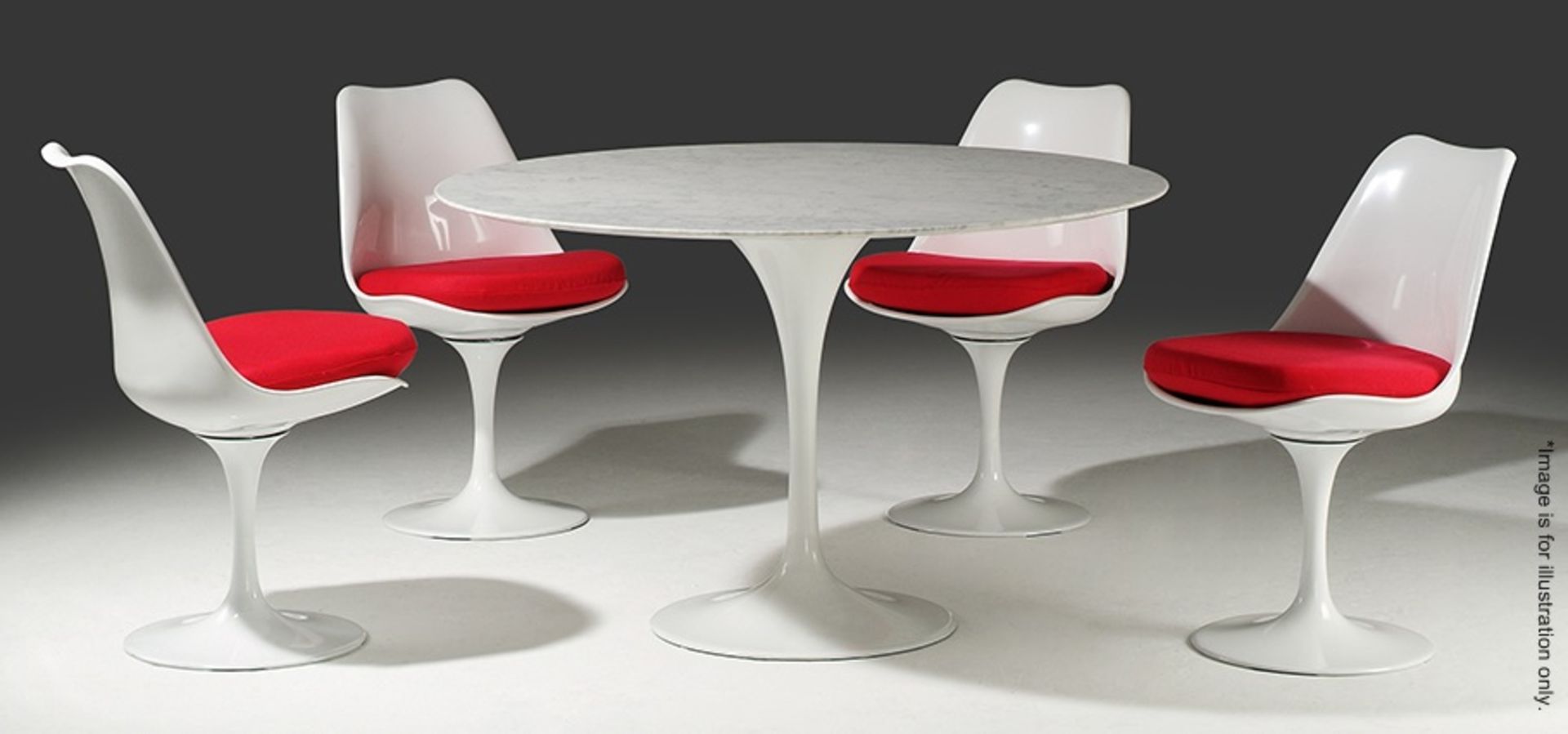 1 x Eero Saarinen Inspired Carrara Marble Tulip 100cm Round Dining Table - Brand New and Boxed - Image 3 of 3